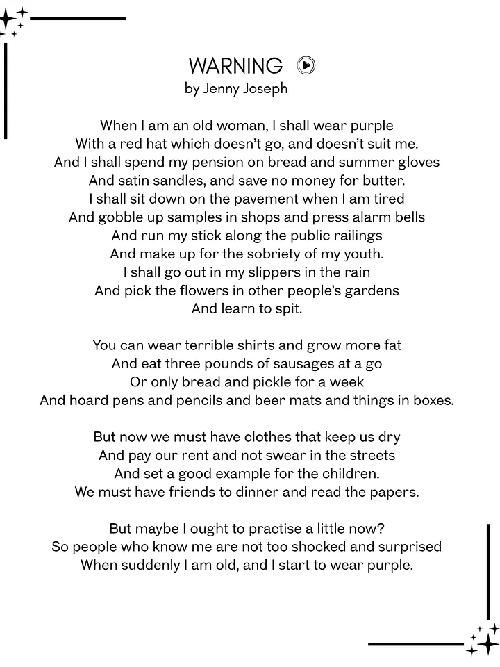 WARNING. Jenny Joseph. A Poem. product image (1)