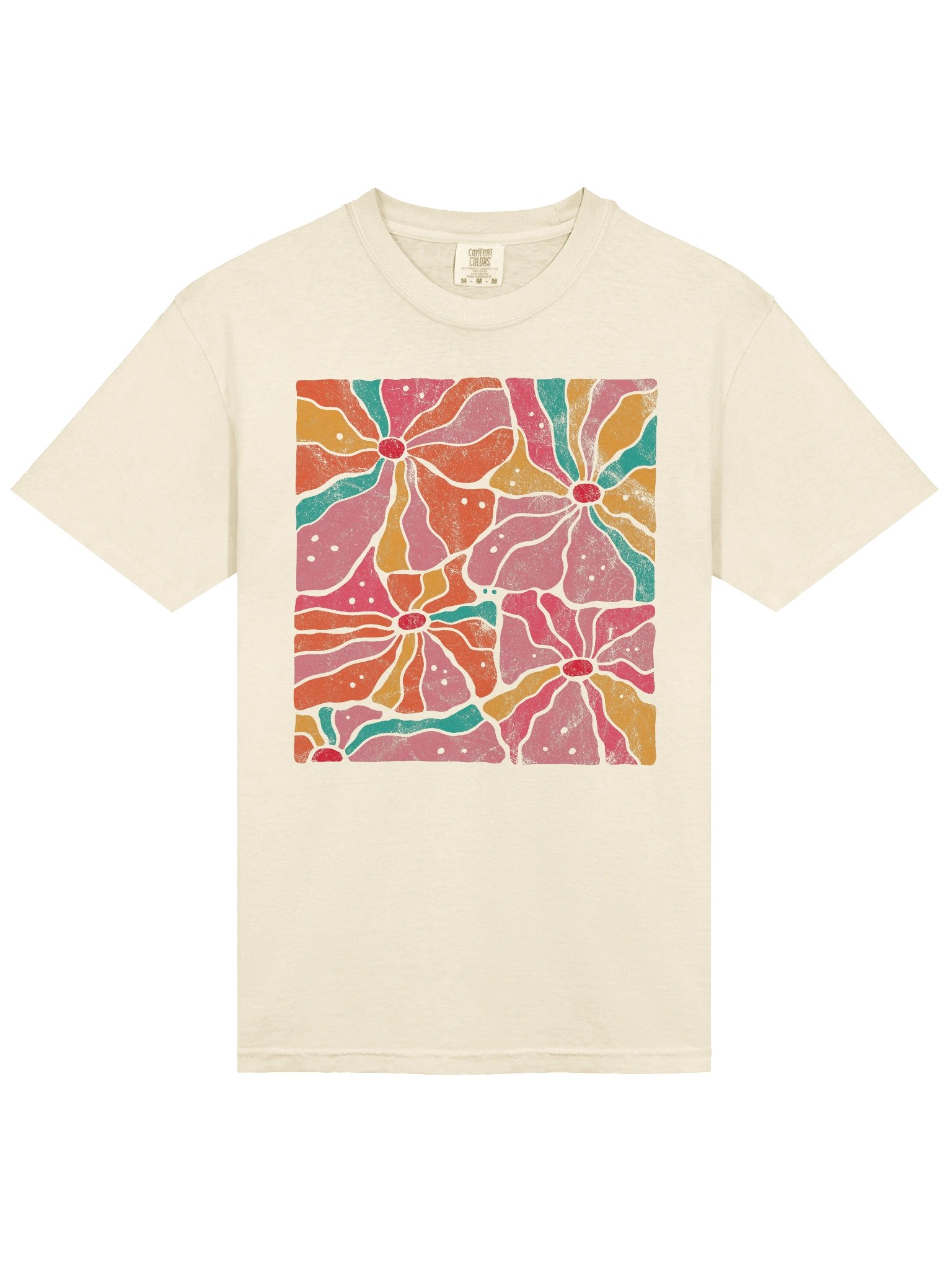 Retro Abstract Flower Shirt – Bold Boho Floral Pattern Aesthetic Tee product image (7)