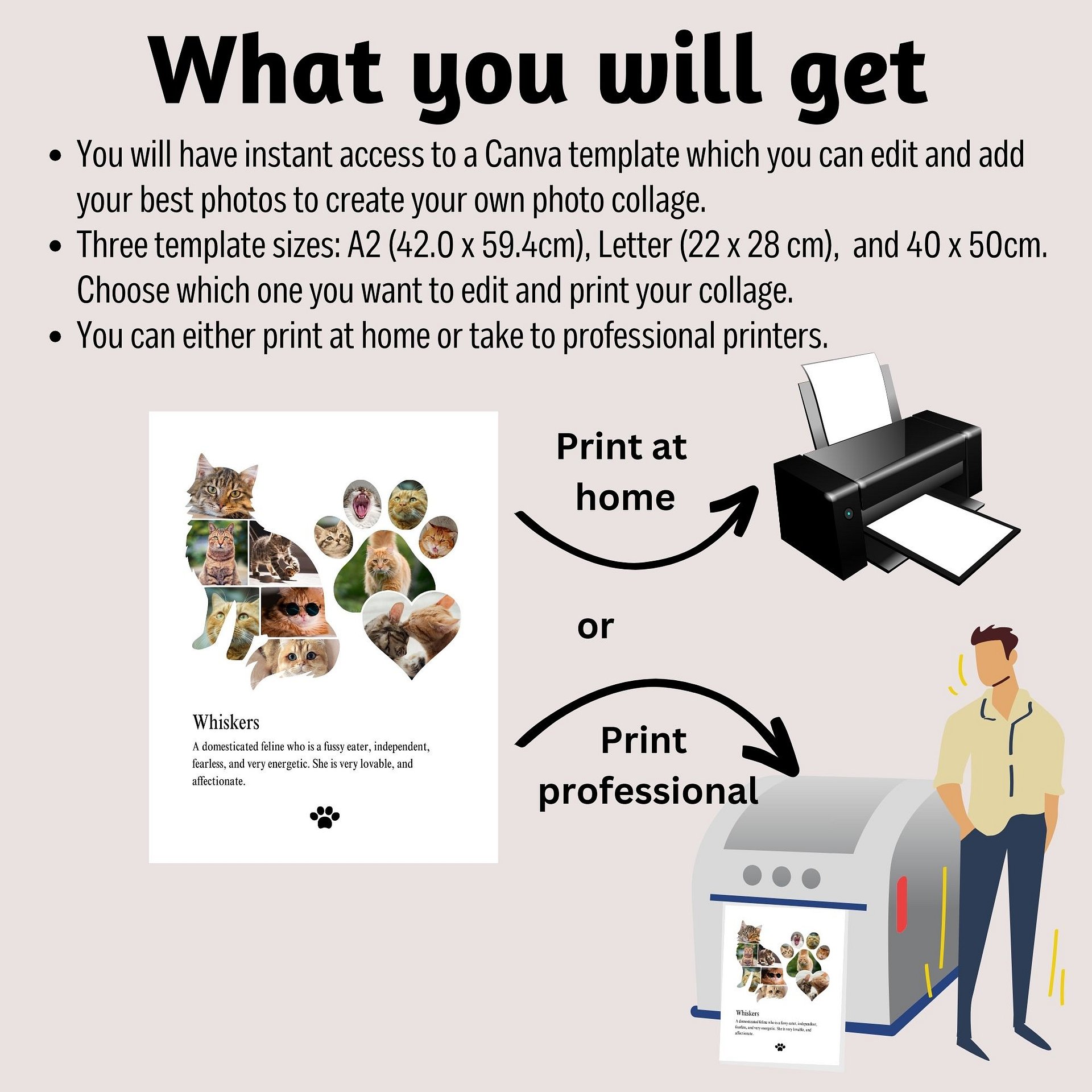 Cat Memorial Photo Collage Canva Template product image (2)