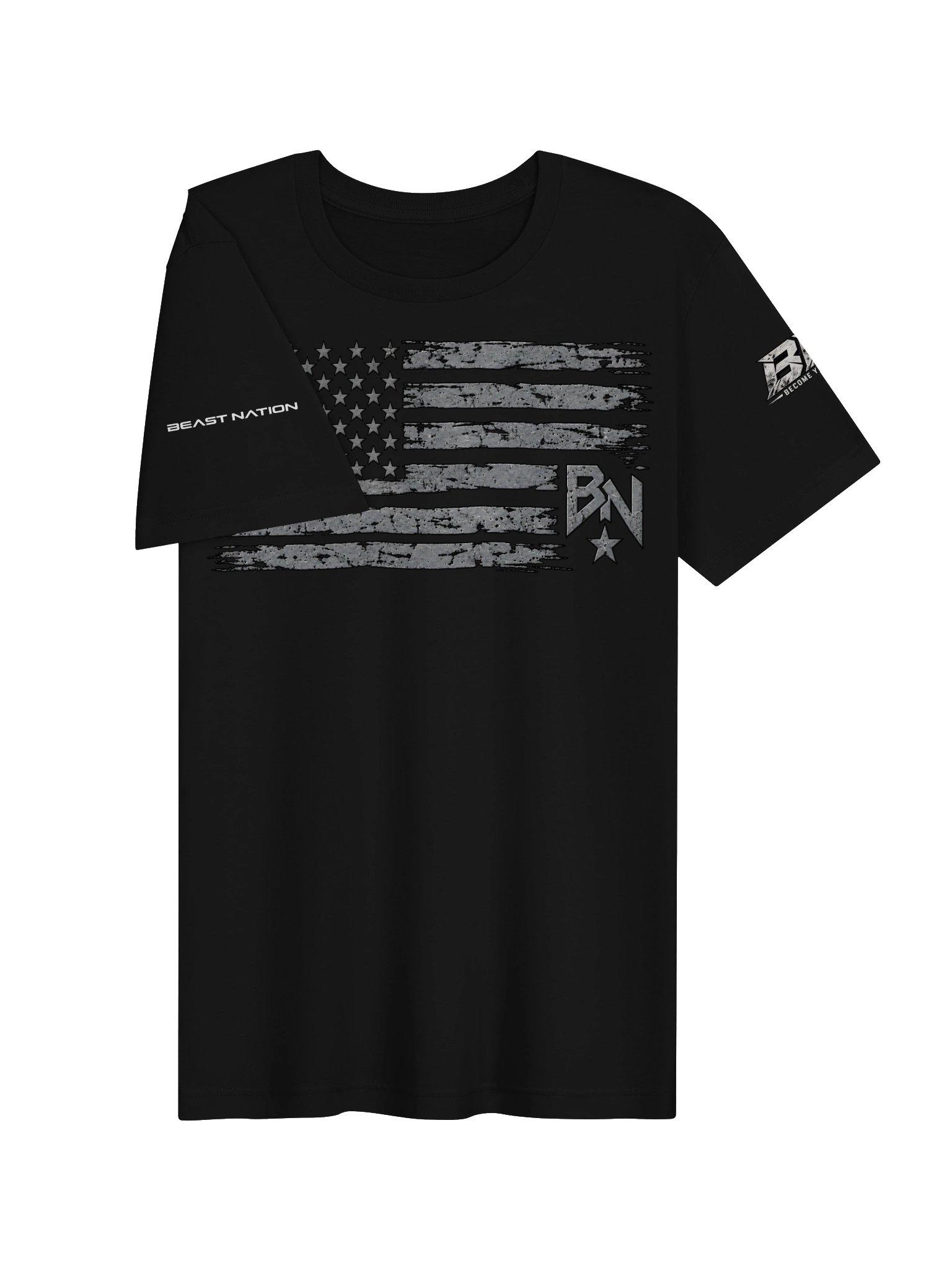 Beast Nation | Distressed American Flag Tee Stone product image (3)