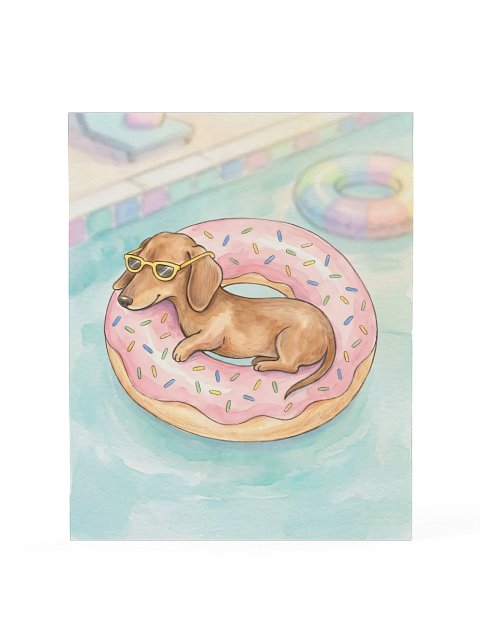 Donut Float Doxie Poster