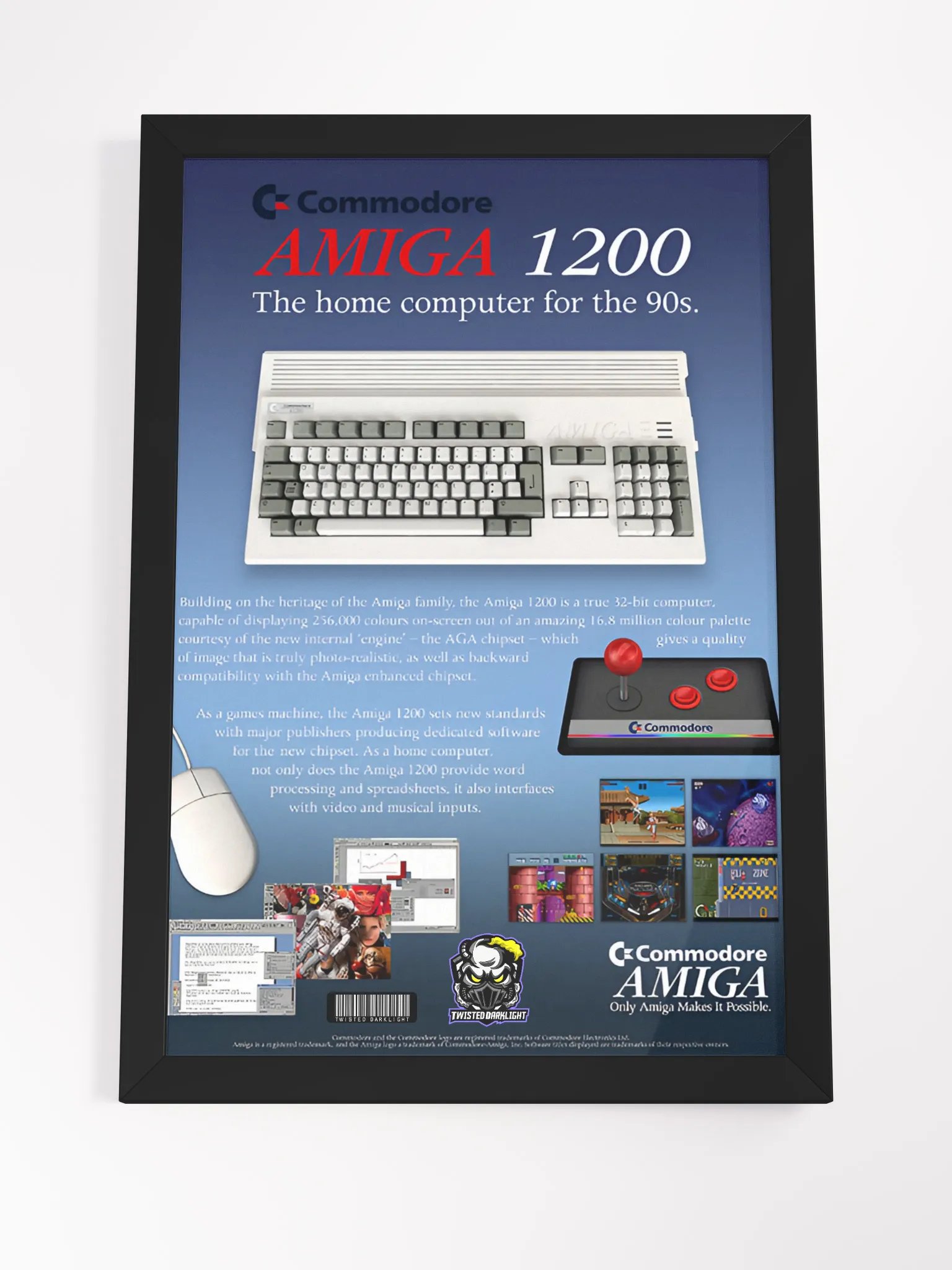 Retro Poster: Amiga 1200 Advertisement Poster from 1992. - Size 12" x 18" product image (4)