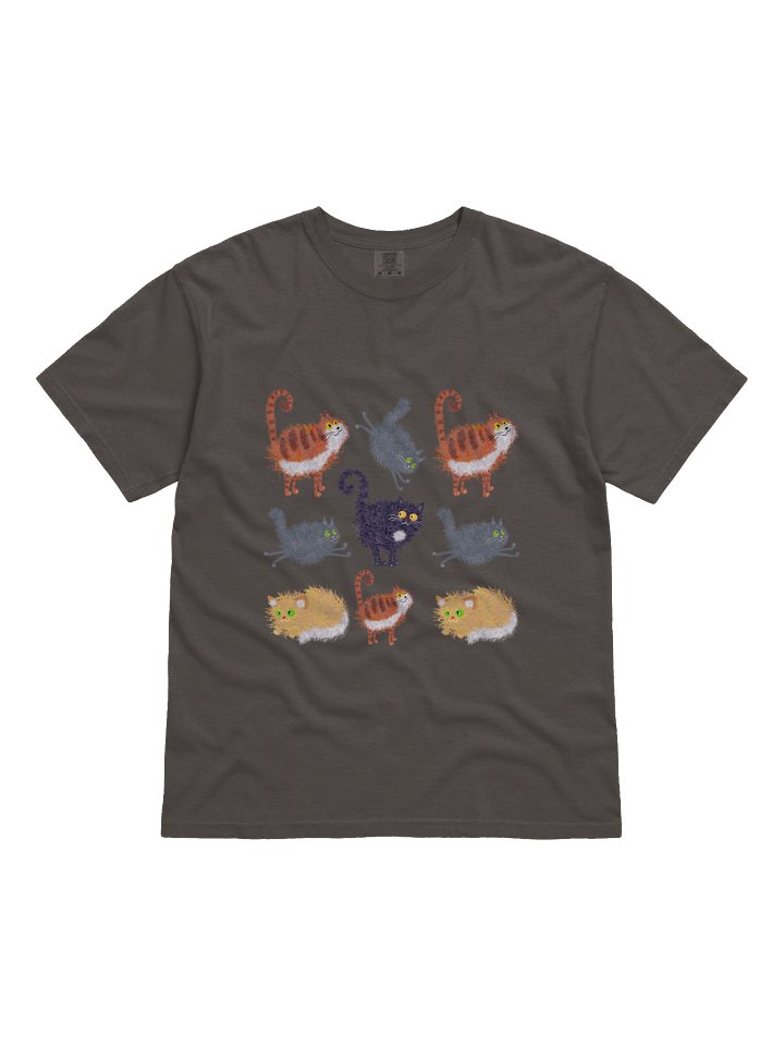 Funny Cat Pattern T-Shirt – Relaxed Fit Heavyweight Unisex Cotton T-Shirt product image (4)