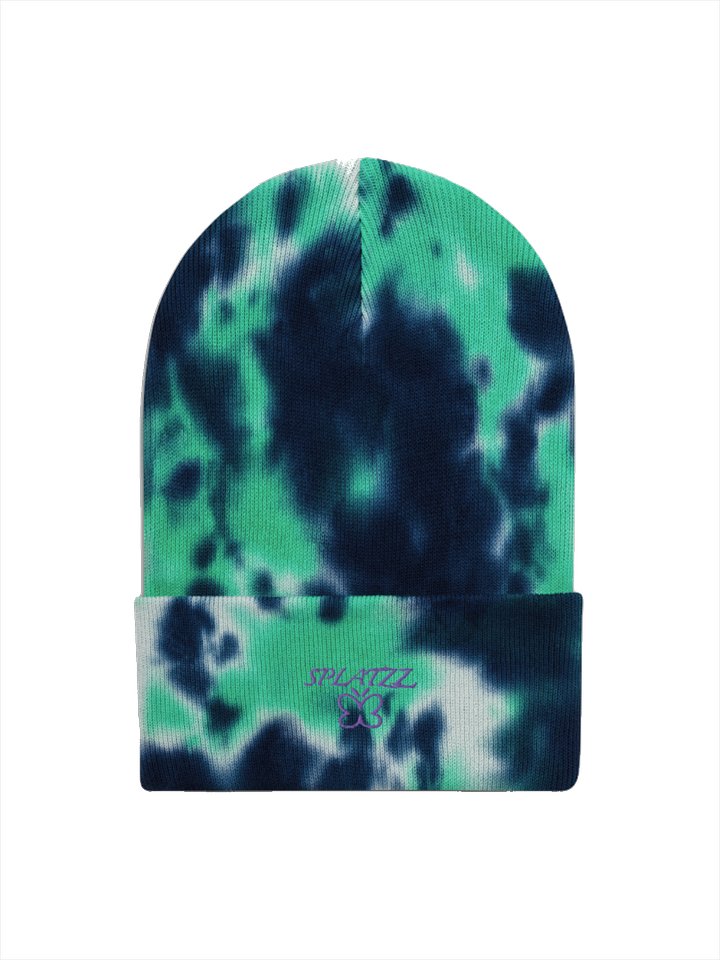 butterfly green and blue tie-dye beanie product image (1)