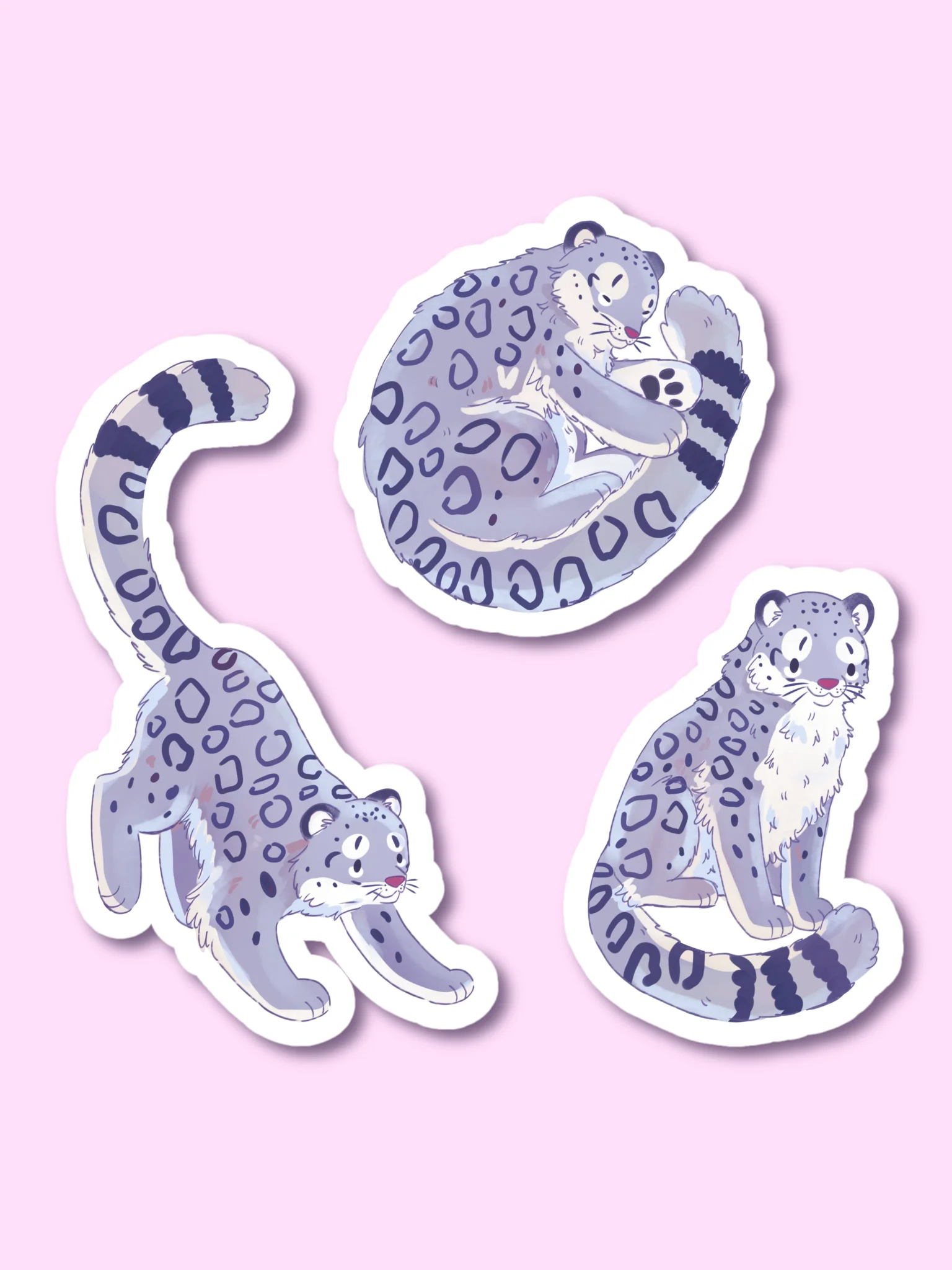 Whimsical Snow Leopard Sticker Set product image (1)