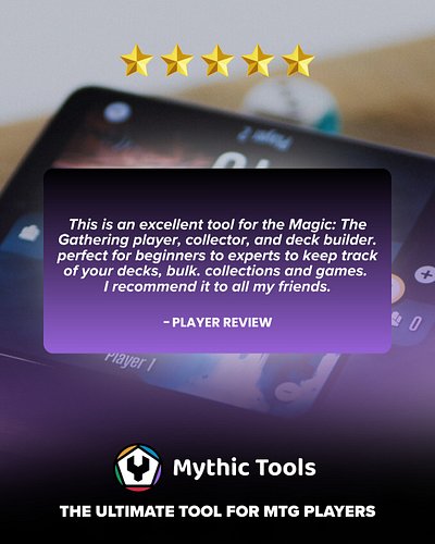 Collecting, deck building, or tracking games. Organize it all within Mythic Tools.

Built for every kind of MTG player.🤝

---...