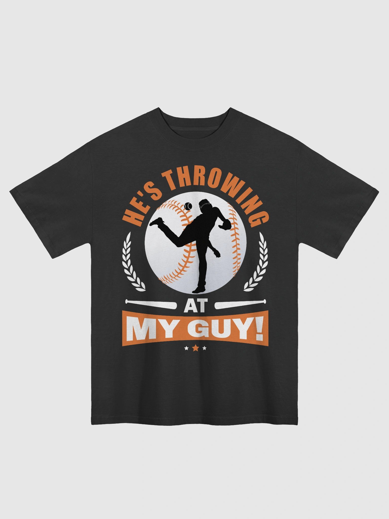 He's Throwing At My Guy Black Tee product image (1)