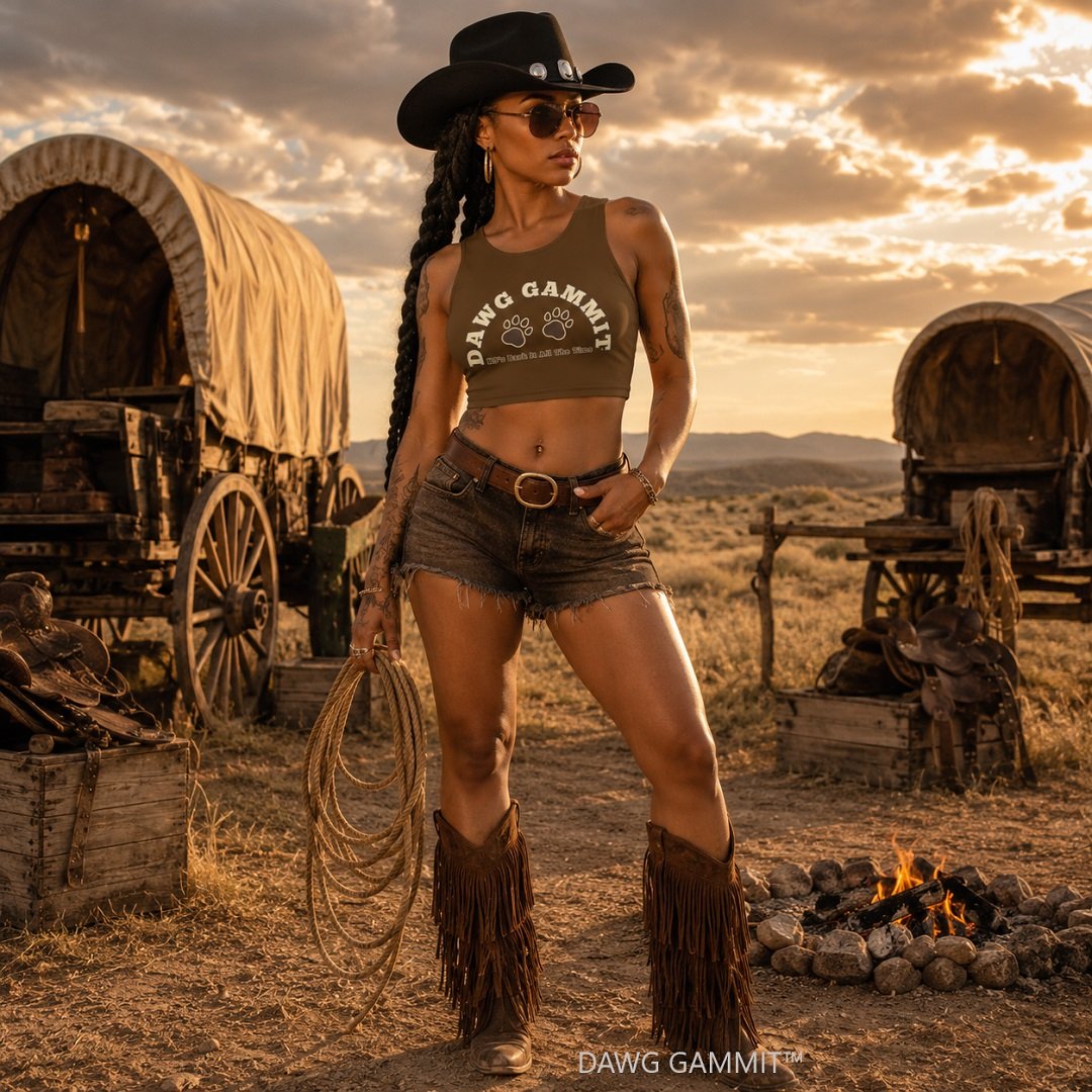 DAWG GAMMIT™ Female Doberman Brown Crop Top Nobody Moves product image (2)