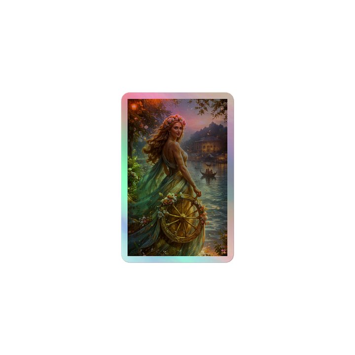 Goddess Fors Fortuna, River Celebration Holographic Sticker product image (1)