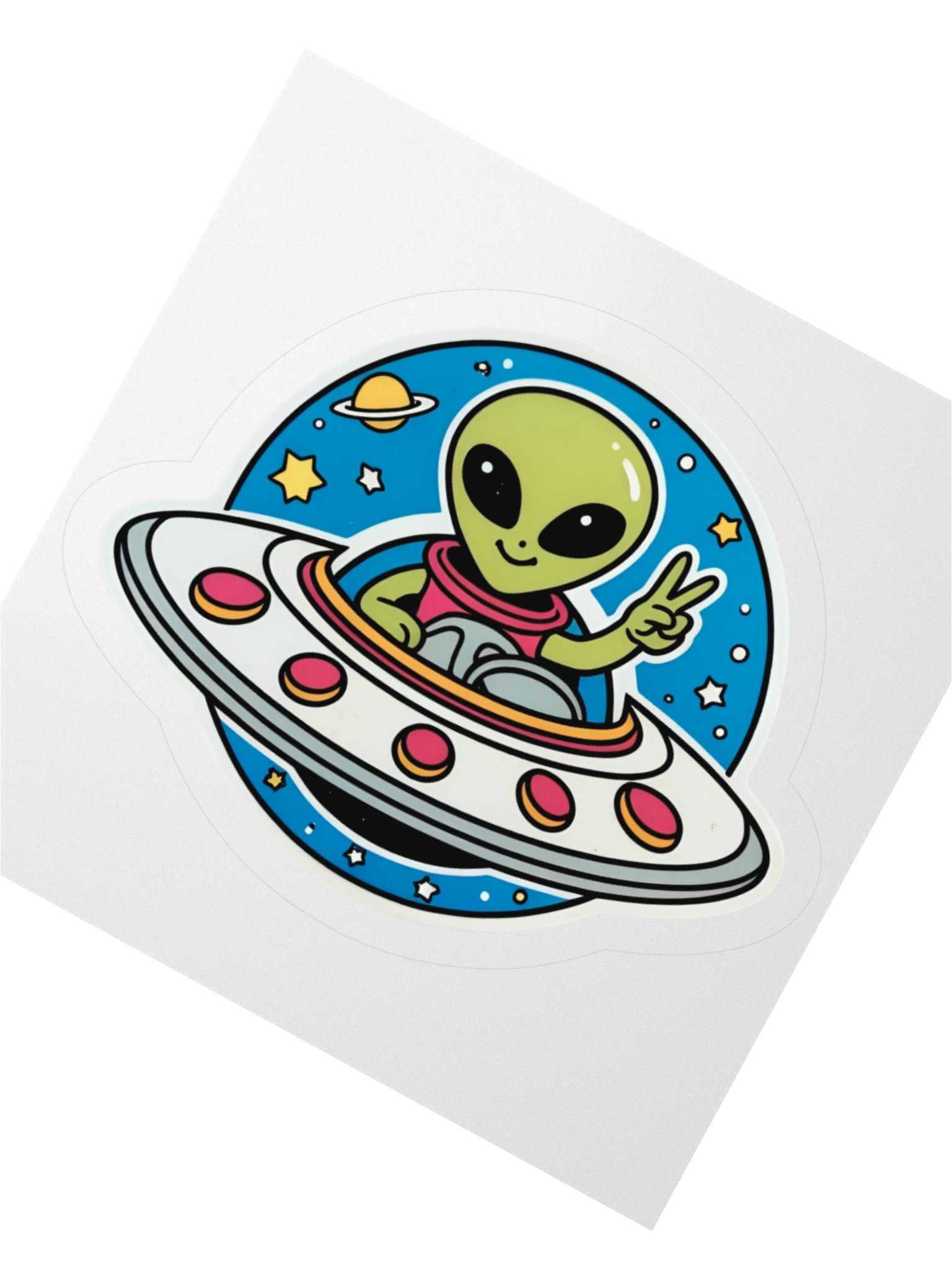 Peaceful Alien Kiss Cut Stickers product image (2)