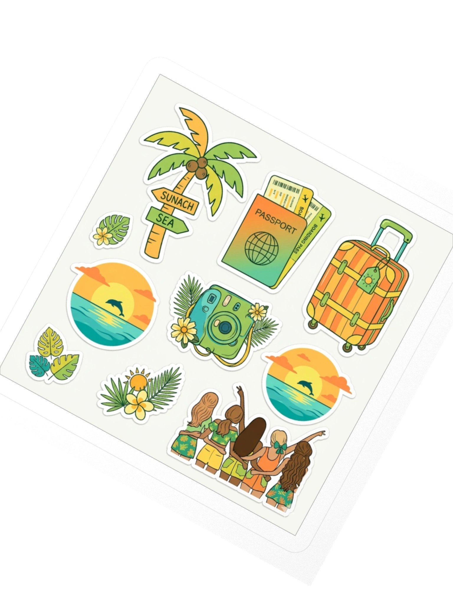 The Wanderlust Escape Sticker Sheet — Waterproof Tropical Travel Decals product image (2)