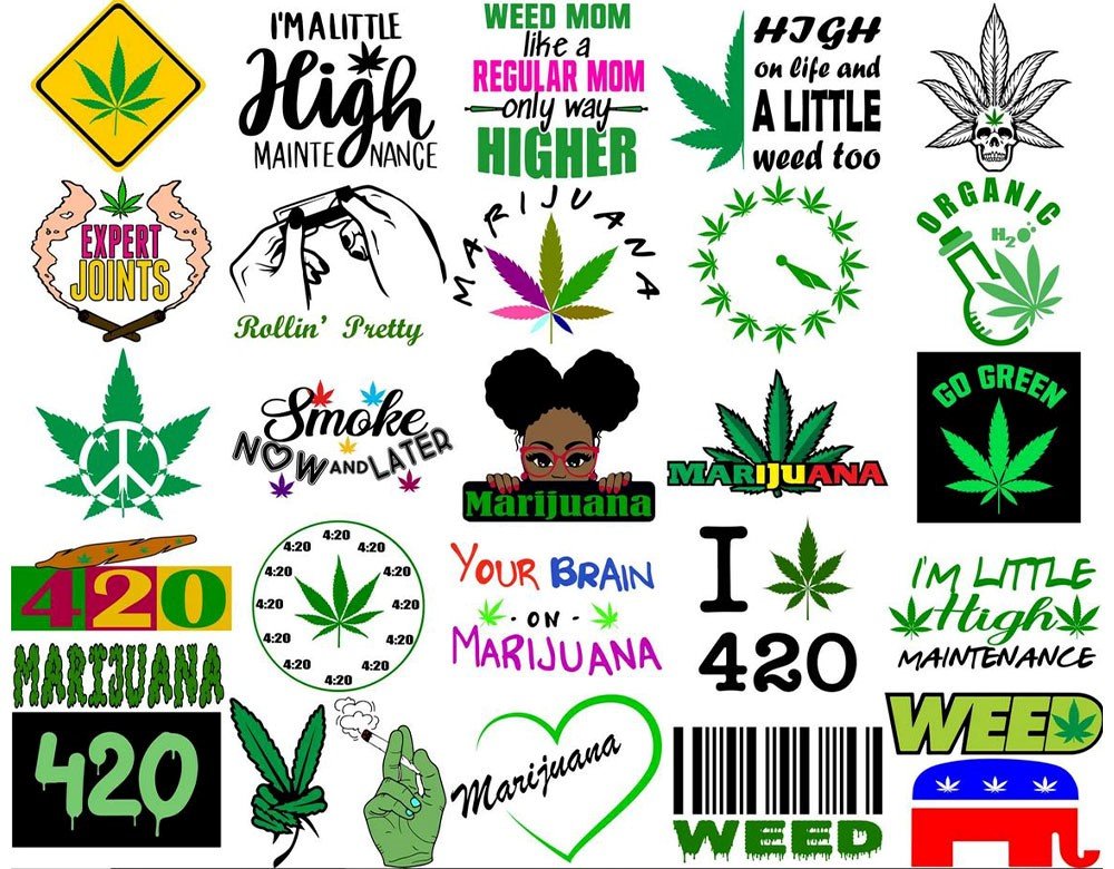 130+ Weed SVG Bundle for Cricut | Cannabis Leaf SVG PNG DXF EPS | Marijuana Clipart Instant Download product image (3)
