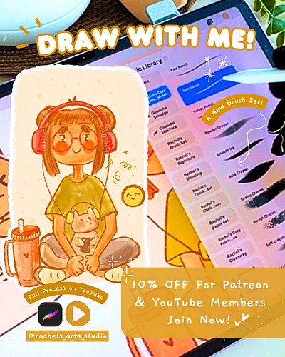 Hello Sweeties ✨
Today’s cozy digital art video is a real-time test of my New Cozy Crayon Brush Set for Procreate! 🖍️✨
I’m cr...