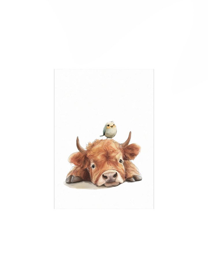 Highland Cow and Little Bird Nursery Print product image (2)