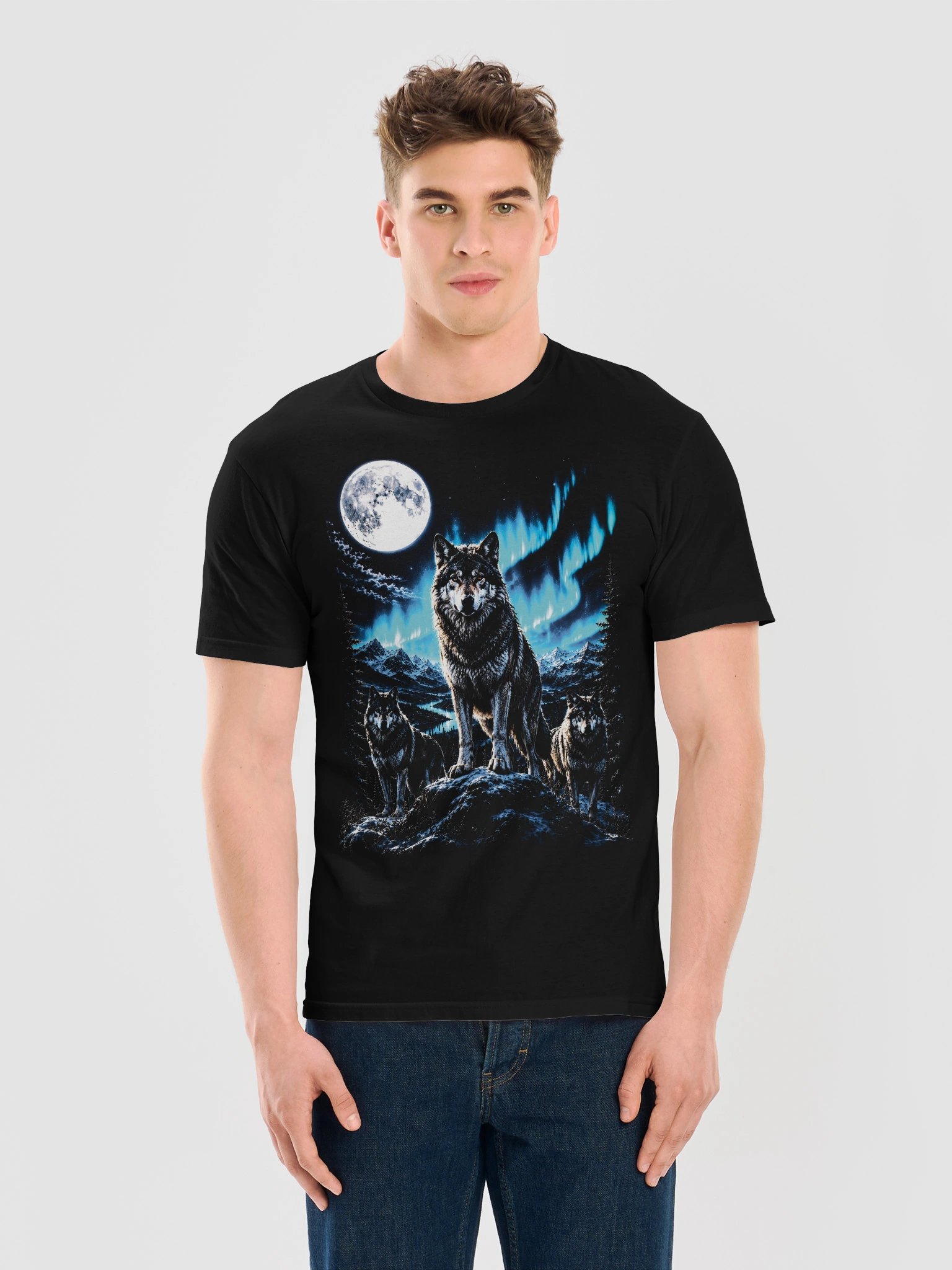 Gray Wolf Howling Moon Tshirt | Legendary Wildlife Shirt product image (6)