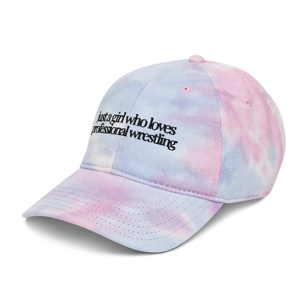 Just A (Wrestling) Girl Embroidered Tie Dye Dad Hat - Black Font product image (7)