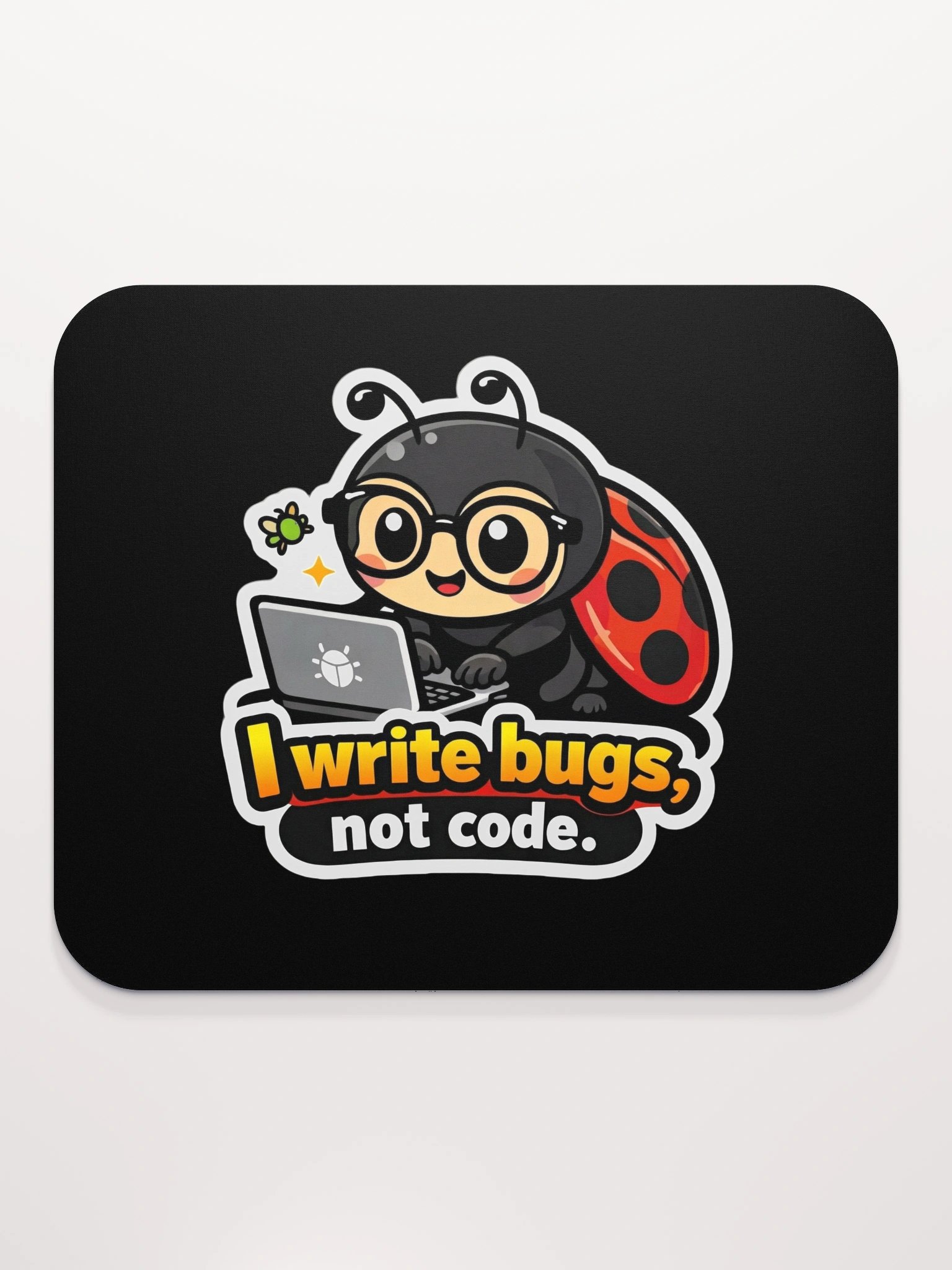 I Write Bugs Not Code Mouse Pad | Funny Programmer Desk Accessory product image (2)