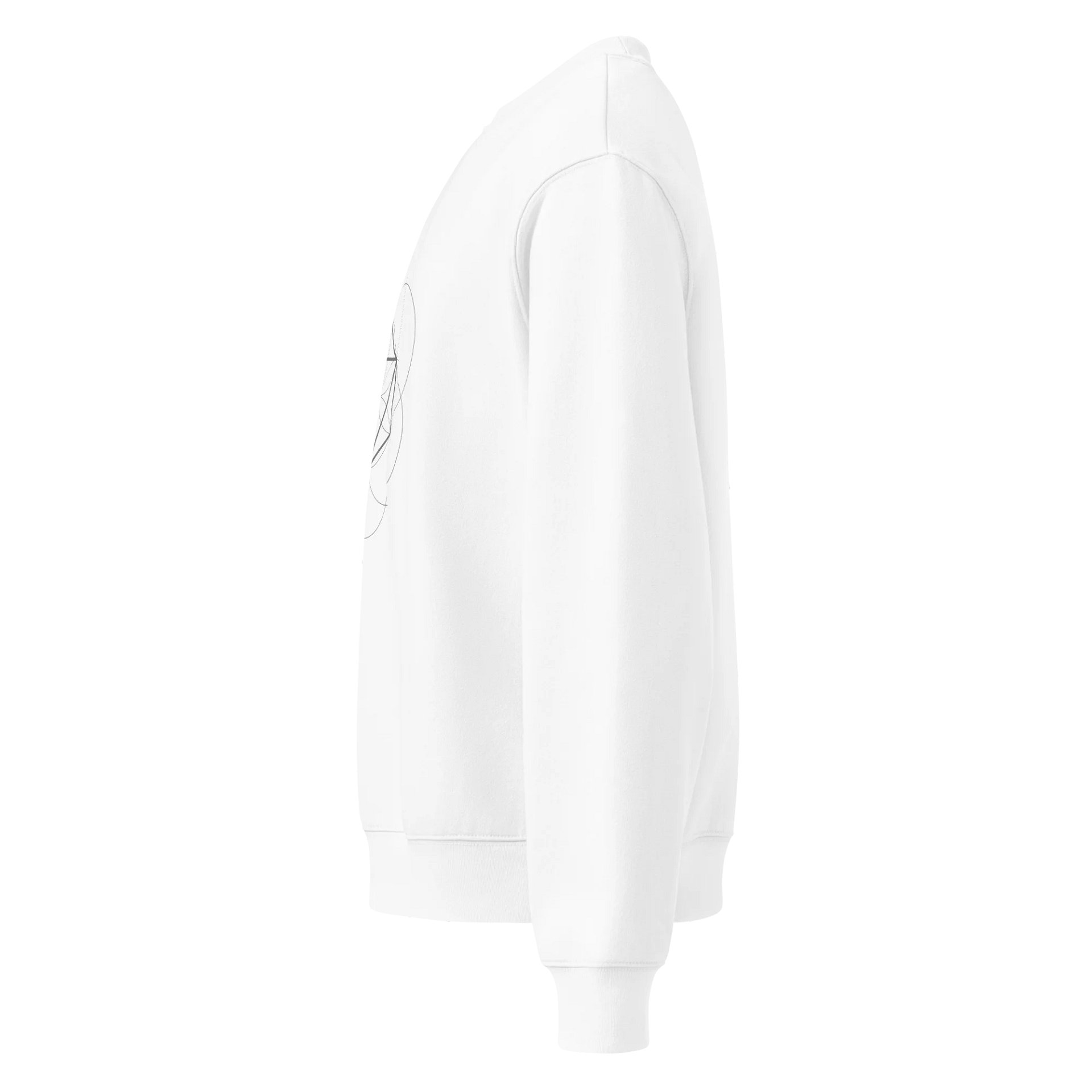 White Sweater – Grey Octahedron (Centered Front & Upper Back Print) product image (3)