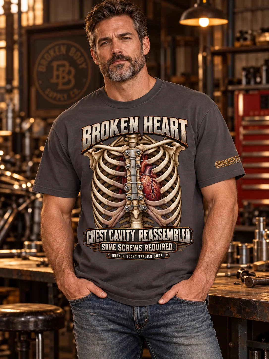 Chest Surgery Shirt — Chest Cavity Reassembled Aftermarket Parts Tee | Rebuild Shop product image (1)