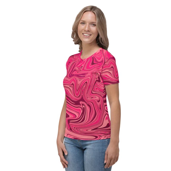 Women's Crew Neck Tshirt - Shades of Magenta Pink Digital Fluid Art product image (2)