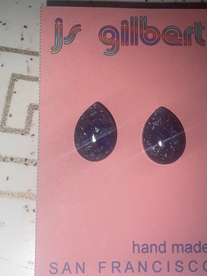 Blue Lapis Teardrop Stud Earrings product image (1)