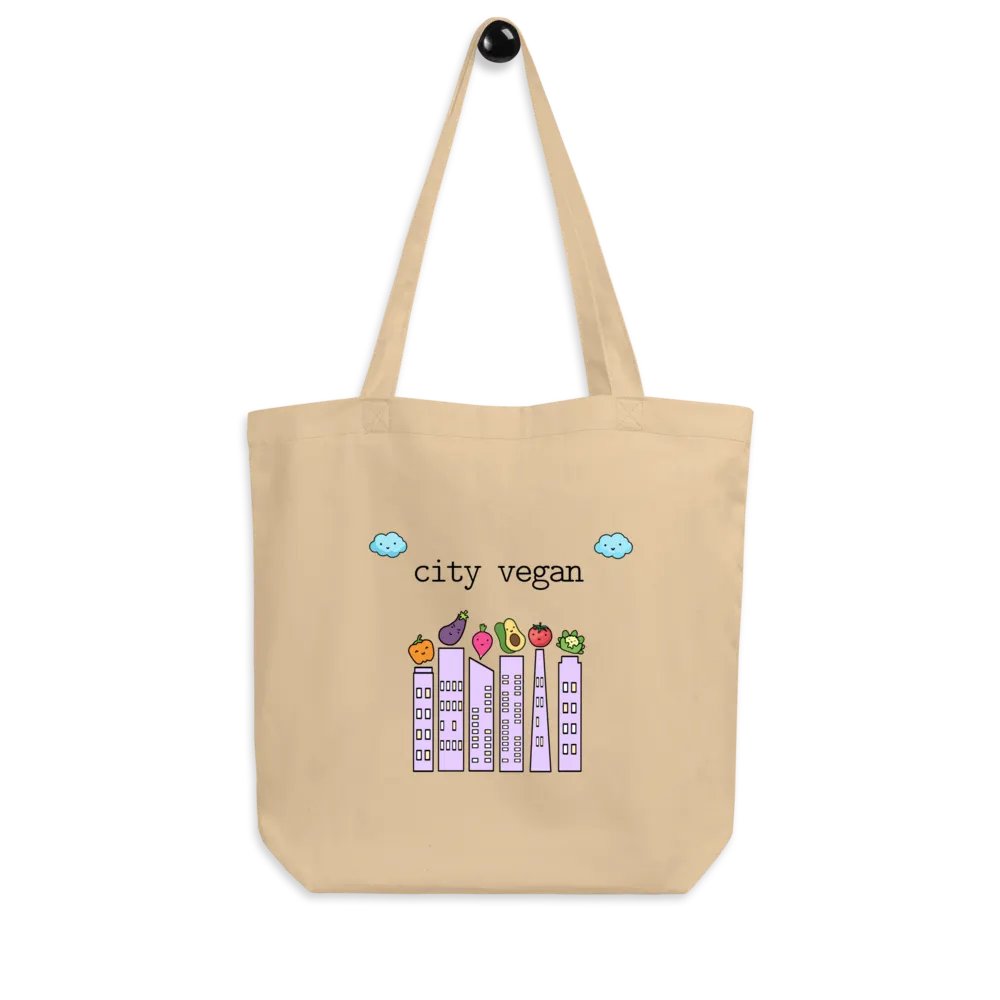 “City Vegan” Organic Tote Bag product image (2)