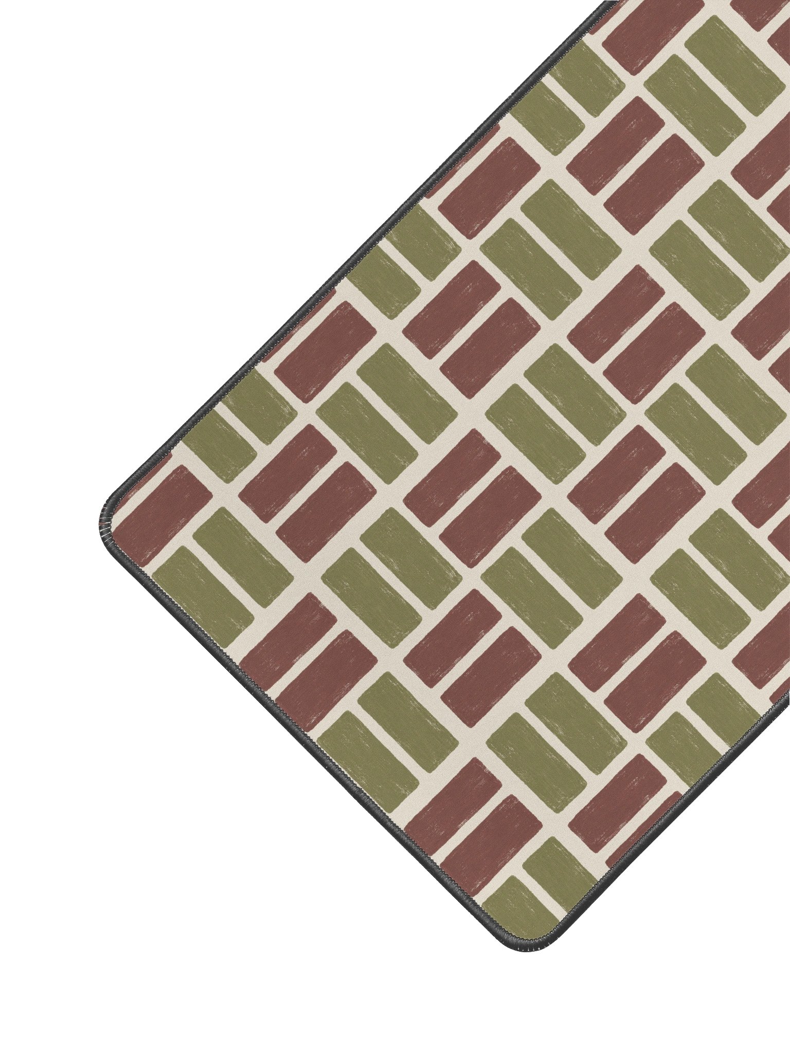 Olive Weave Desk Mat — Olive & Burgundy Check product image (2)
