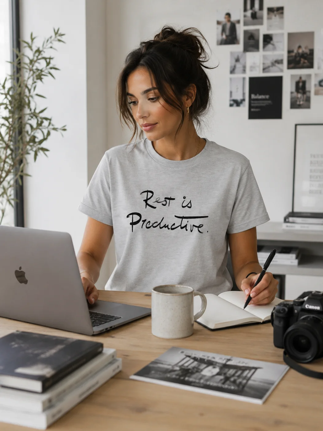 Rest Is Productive Essential T-Shirt | Burnout Recovery Self Care Shirt product image (5)