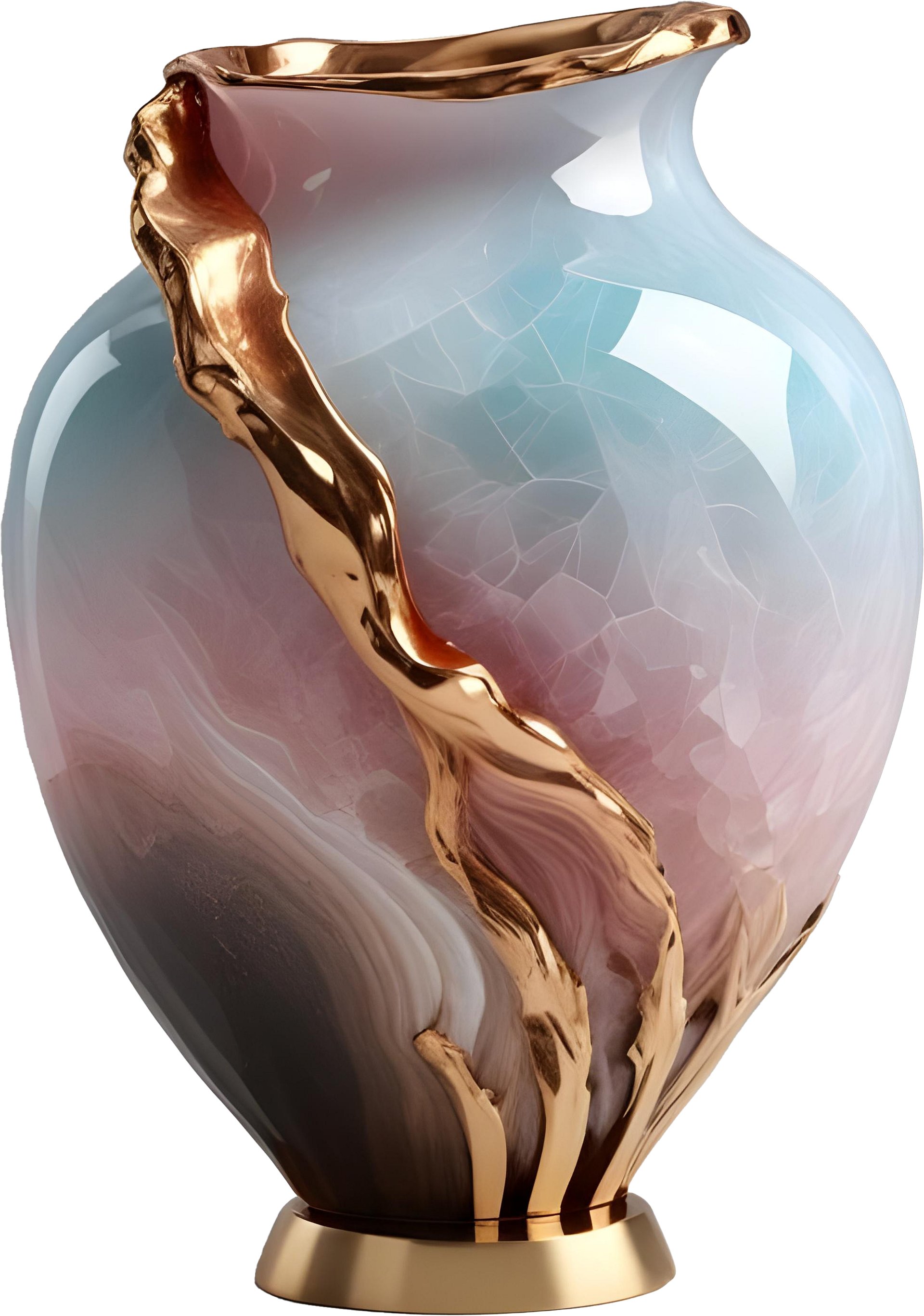 Golden Serenade – Gradient Crystal Vase PNG product image (1)