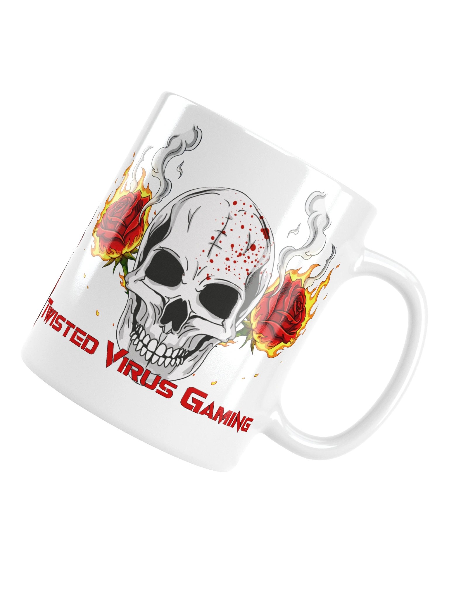 Twisted Virus Gaming - Anime Girl, Skull n Fire Rose Mug product image (3)