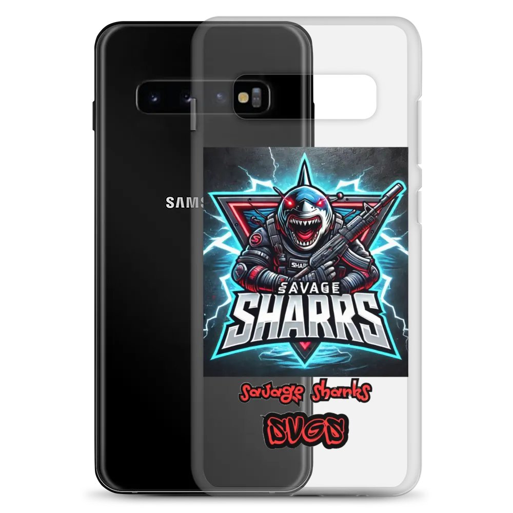 Savage Sharks Space Gun Clear Samsung® Case product image (8)