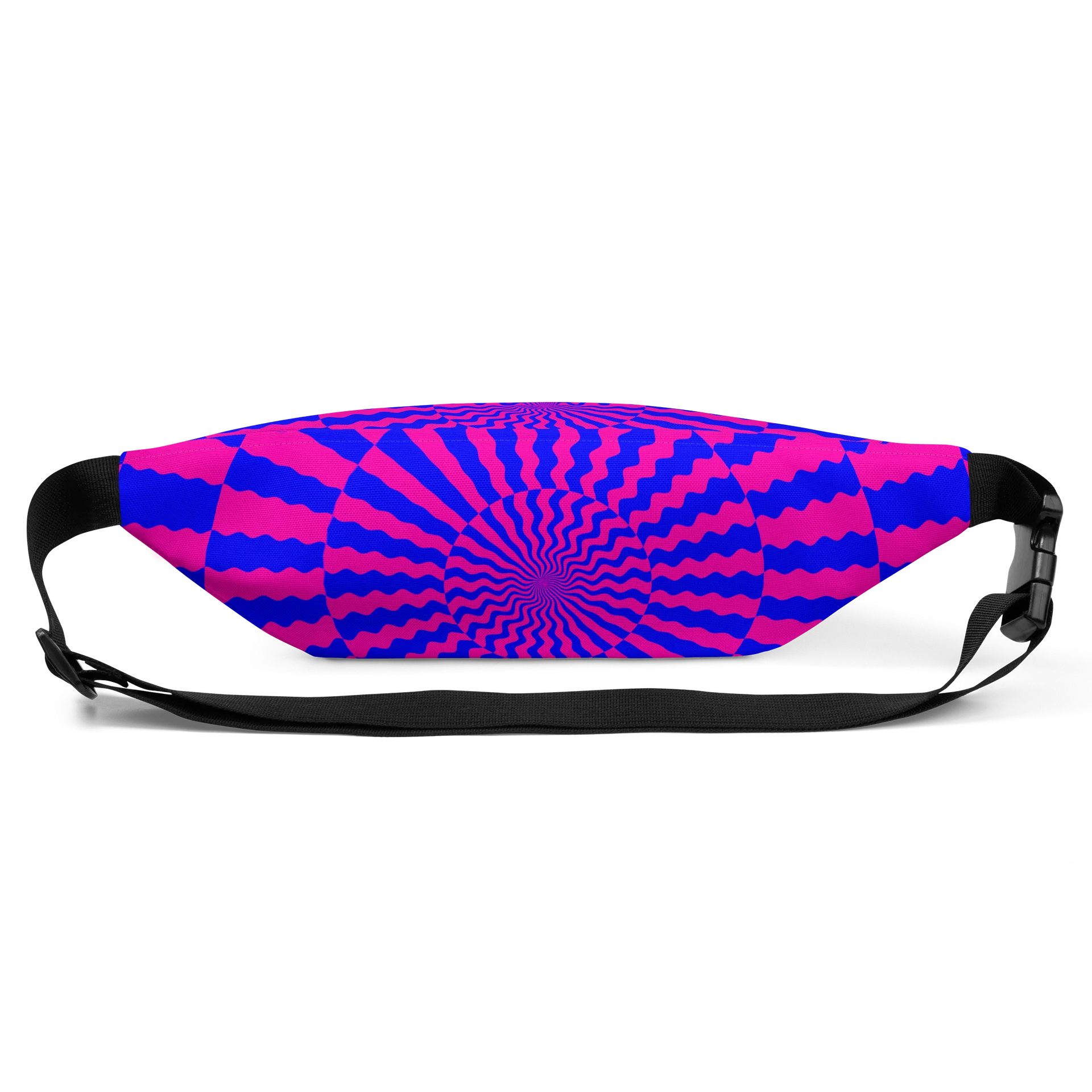 Psychedelic Spiral Festival Fanny Pack, Trippy Illusion Art Techno Lover Rave Bag, Neon Pink Blue Cotton Candy Colors Twisted Accessories product image (3)