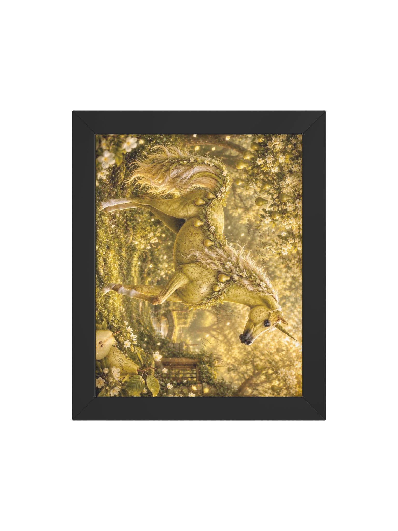 Pear Unicorn Black Framed Poster product image (4)
