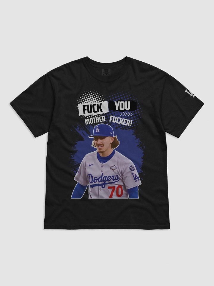Dodgers Justin Wrobleski Lips Saying F*** You! Mother F***er! (Dark Colors) product image (1)