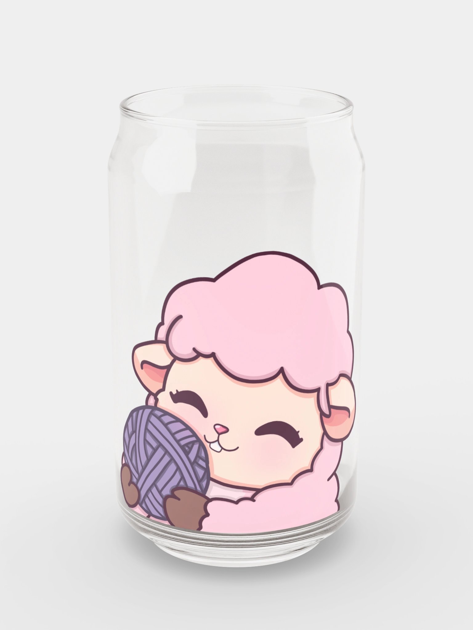 Sheep Hugging Yarn Ball Glass product image (5)