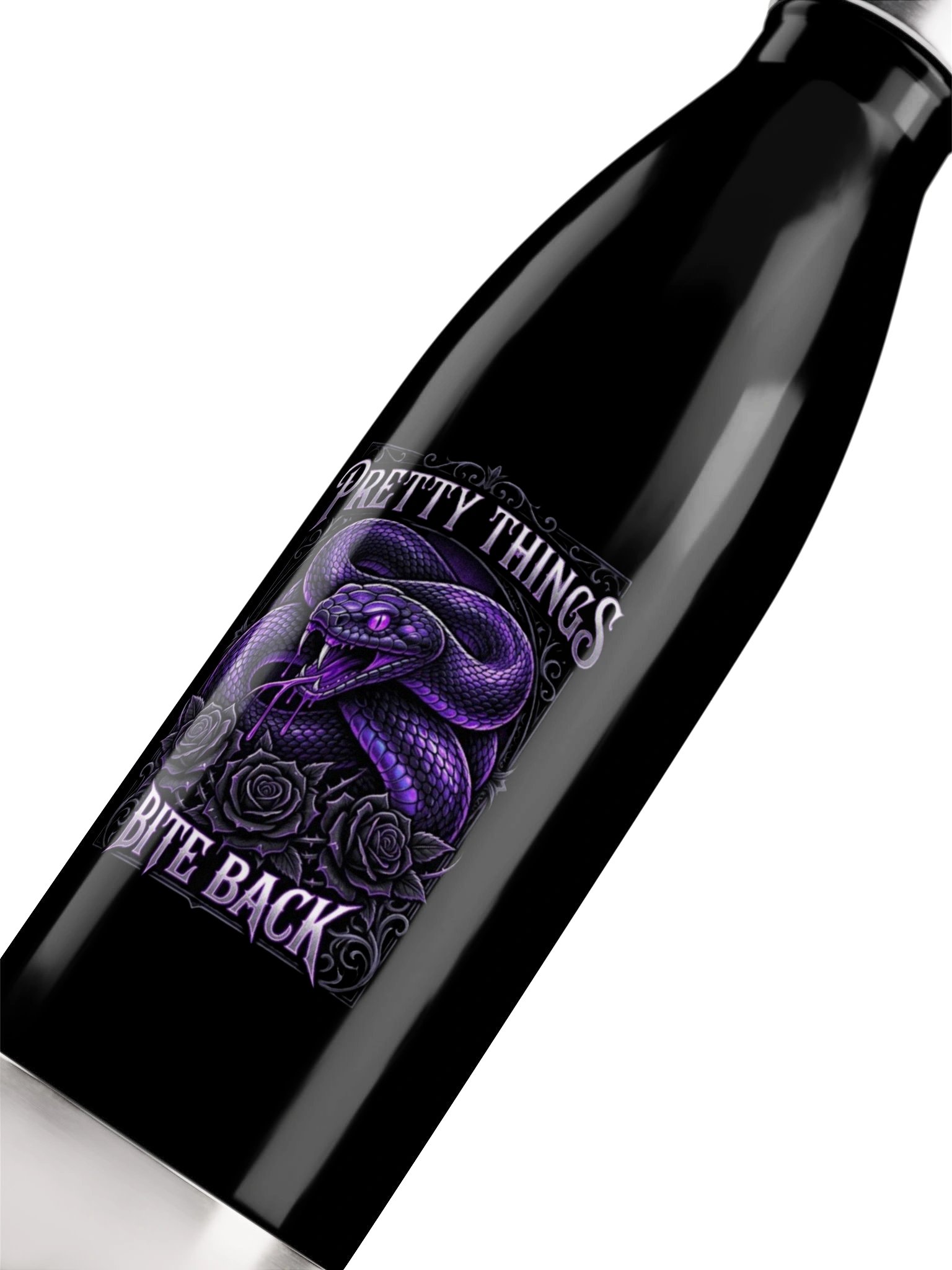 PRETTY THINGS BITE BACK — Purple Snake Water Bottle product image (5)