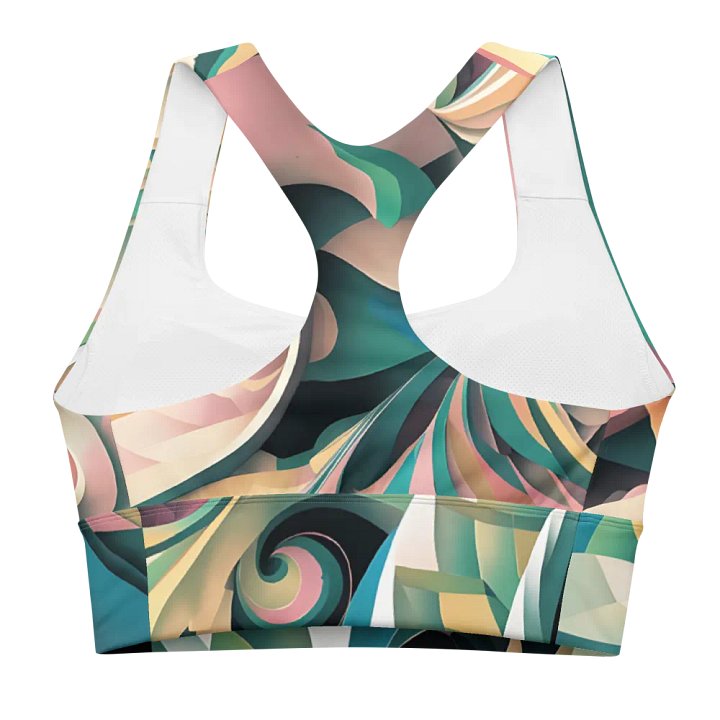 Abstract Lithographic Pattern Design Longline Sports Bra - V6 product image (1)