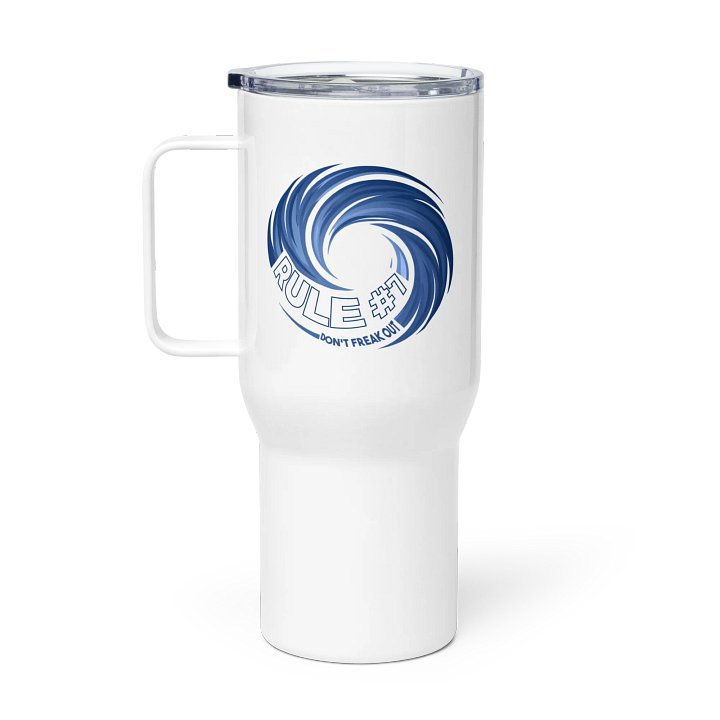 Rule #7 Stainless Steel Travel Mug Blue and White product image (1)
