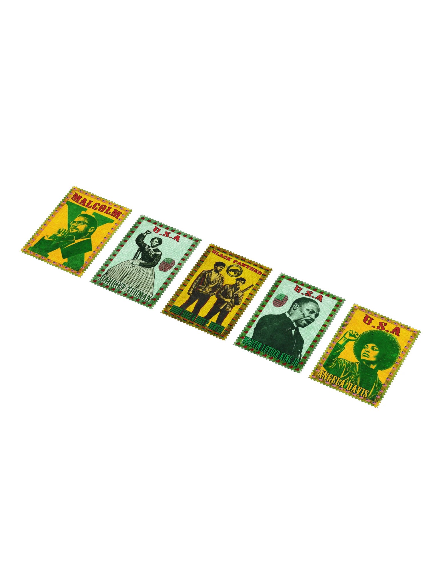 Black History Sticker Set: Vintage Stamp - Malcolm X, Tubman, MLK, Davis product image (3)