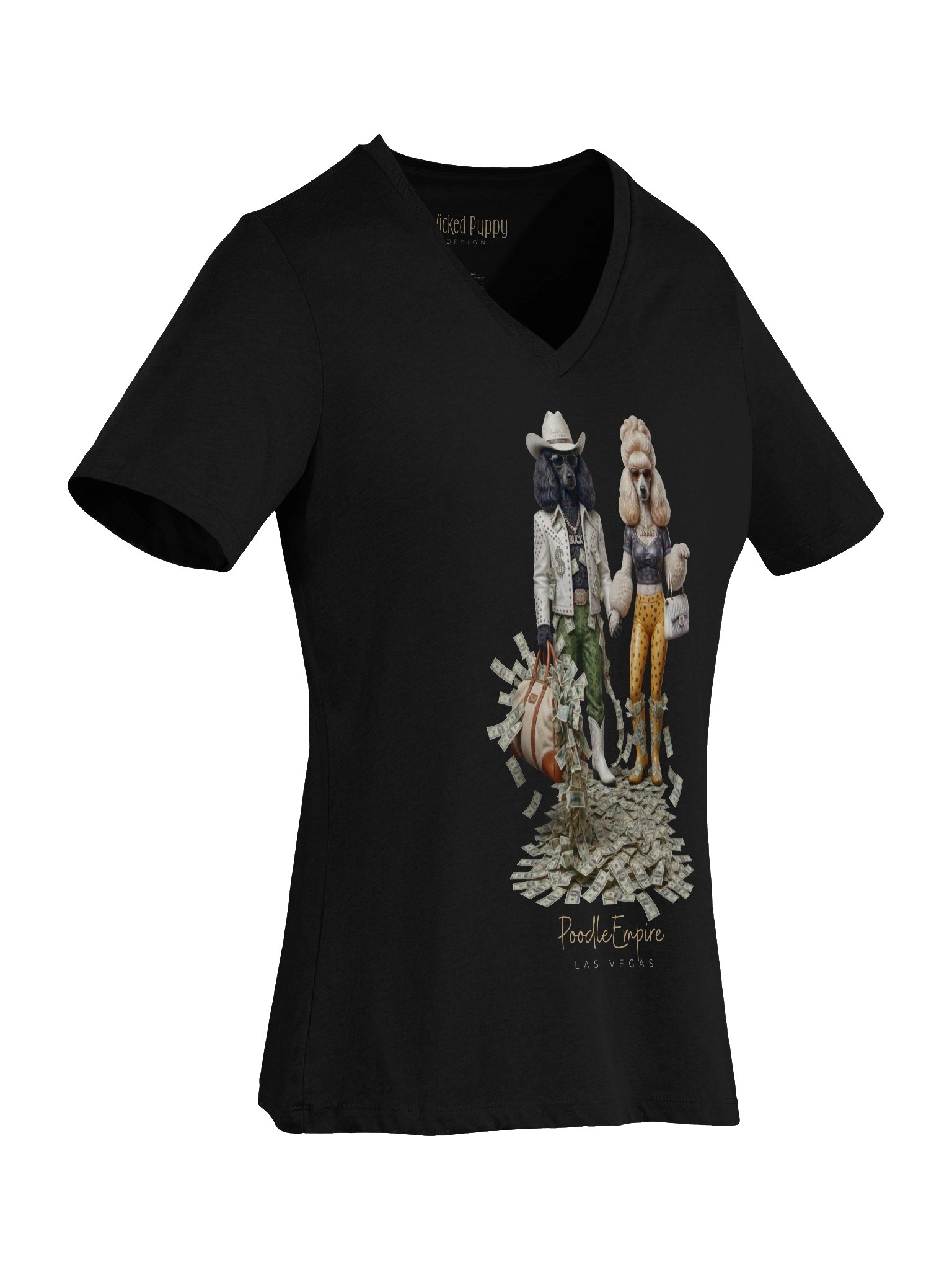 Lucky Poodles V-Neck Tee | Poodle Empire product image (4)