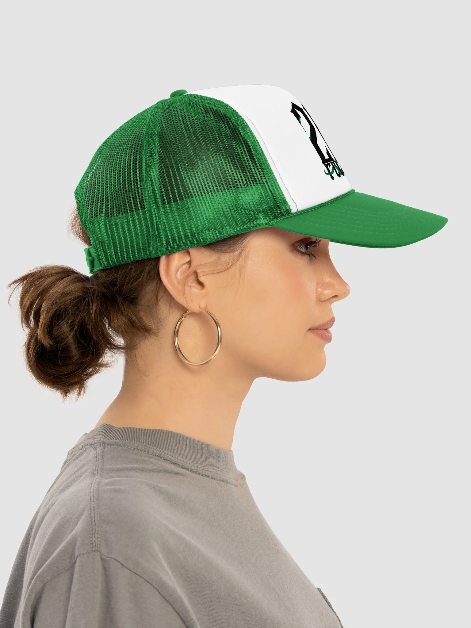 KEVBO "202 Records" Green + White FOAM Trucker hat product image (8)