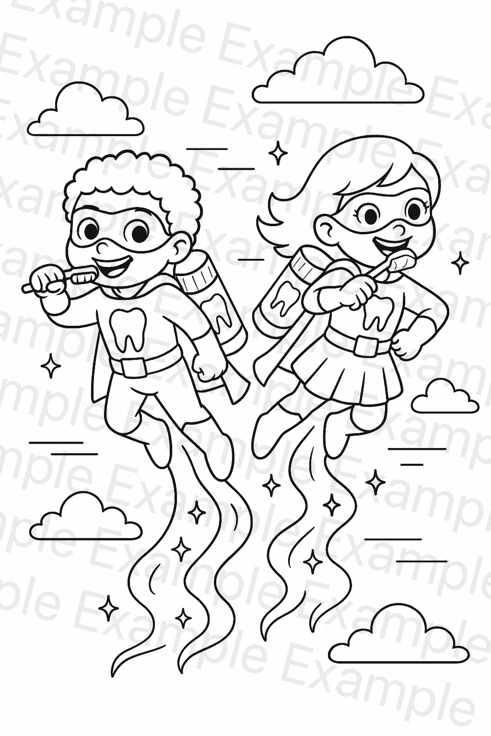 Super Brushing Heroes Coloring Pages product image (3)