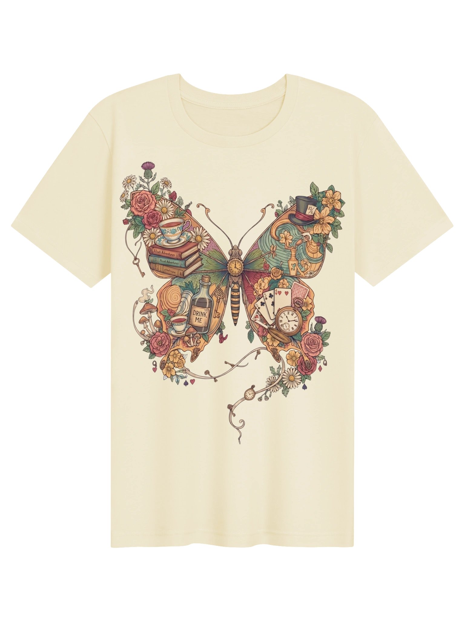 Alice in Wonderland Butterfly Shirt, Whimsical Literary Graphic Tee product image (107)
