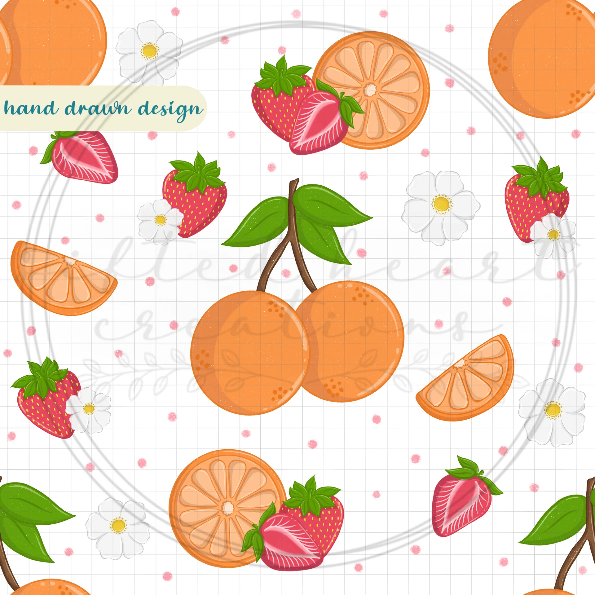 Strawberries & Oranges Seamless Pattern product image (1)