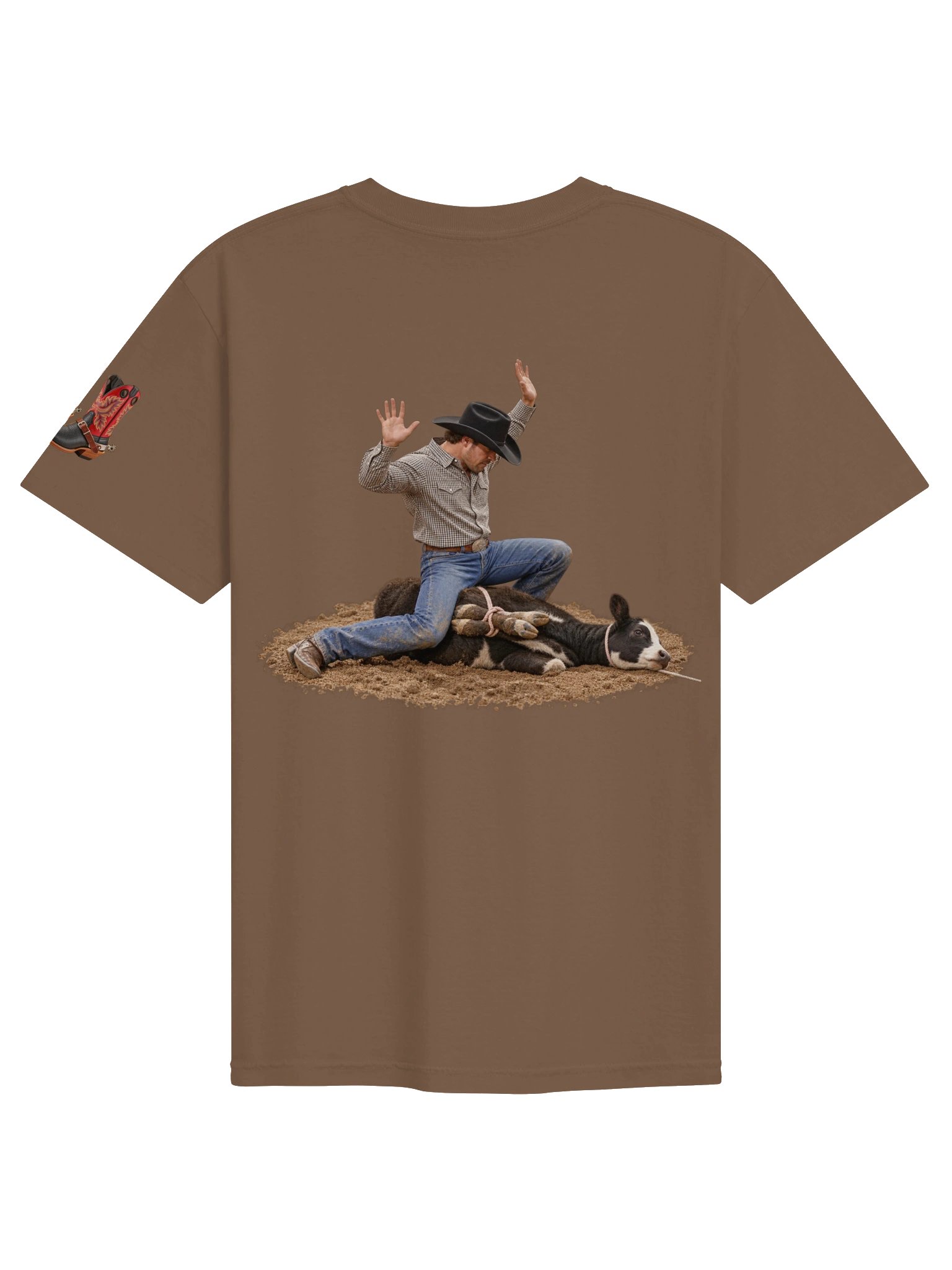 Calf Roping Flank Rodeo Action T-Shirt | BROKEN RODEO™ product image (130)