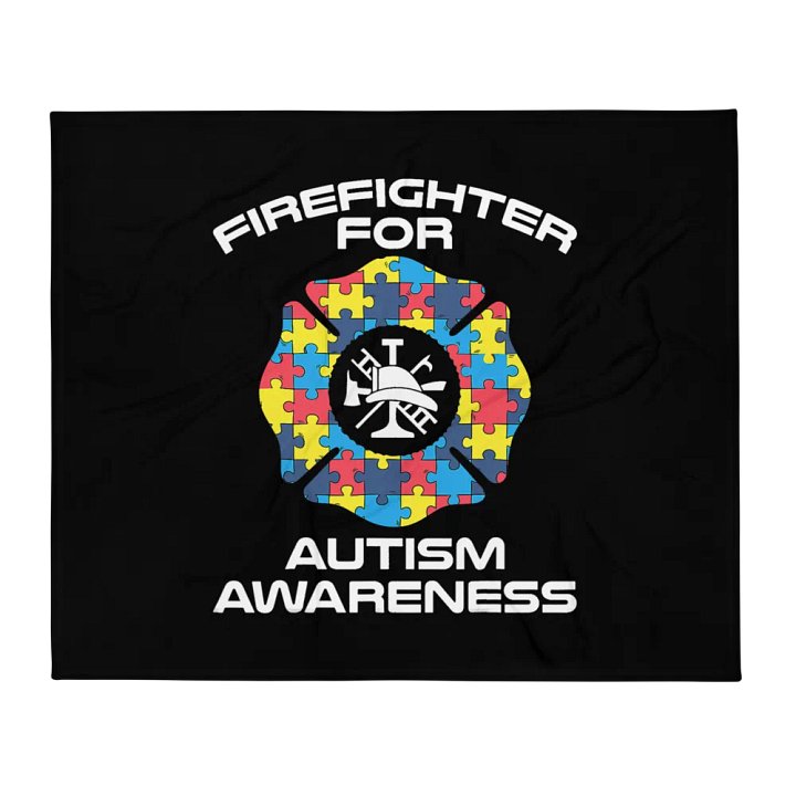 Firefighter for Autism Awareness - Throw Blanket product image (1)