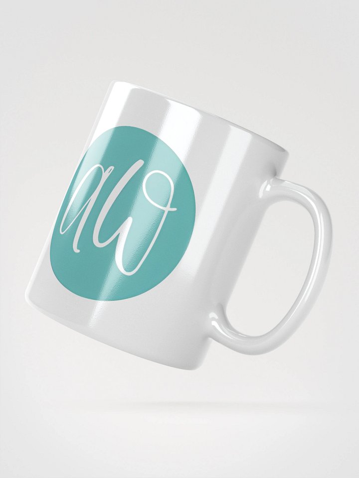 White Ceramic Coffee Cup - April's initials logo product image (2)