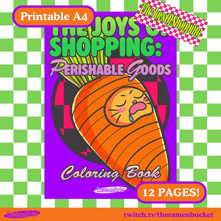 THE JOYS OF SHOPPING: PERISHABLE GOODS Coloring Book - Printable A4 product image (1)