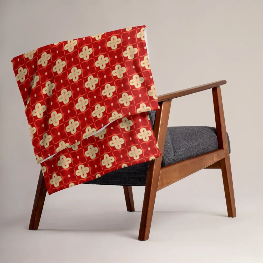 Elegant Red & Cream Seamless Patterned Throw Blanket product image (5)