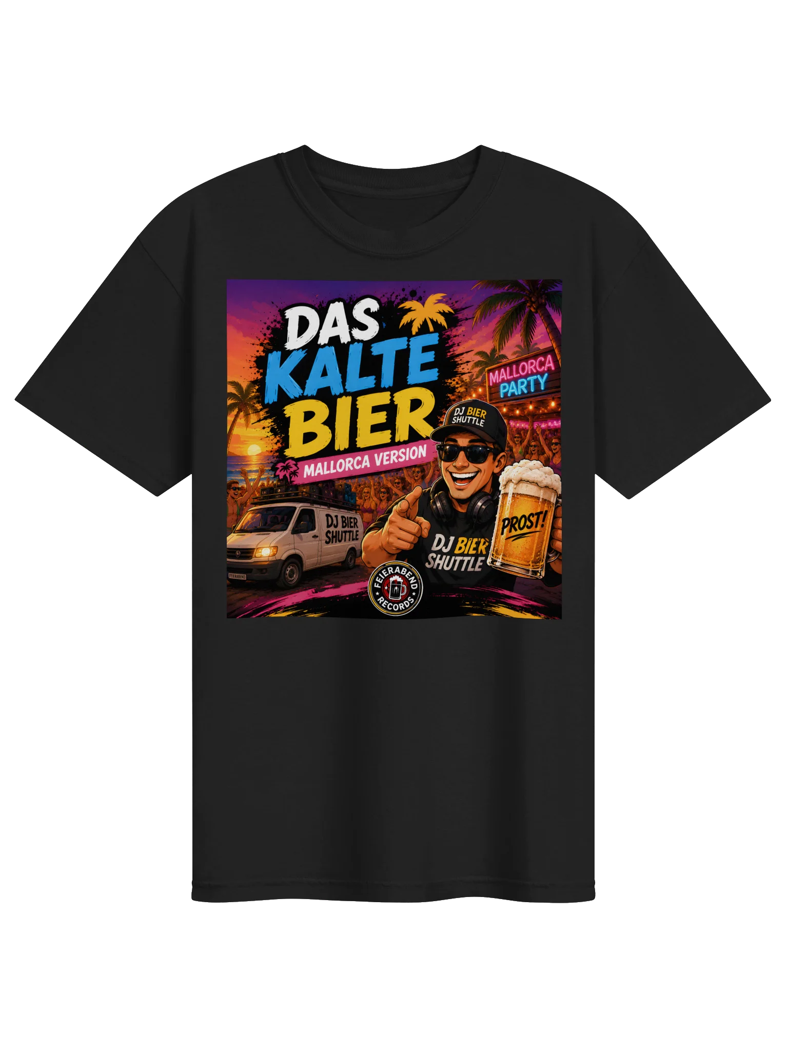 DJ Beer Shuttle T-Shirt black "Das kalte Bier - Mallorca Version" product image (1)